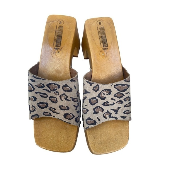 The Leather Collection Leopard Clogs | Size: 8 - Picture 2 of 11